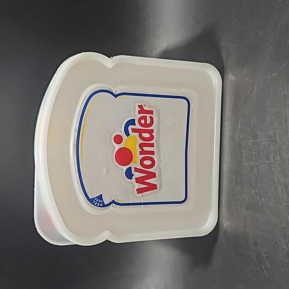 Vintage 2010 Wonder Bread Sandwich Plastic Container Holder White Polka Dot
